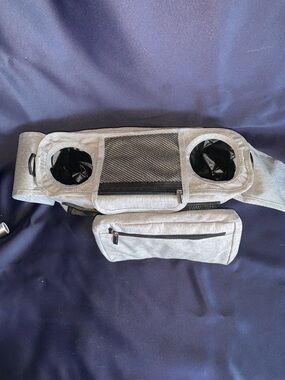 Light Gray Dual Cup Baby Stroller Belt Bag
